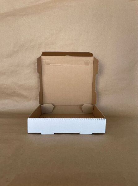 White Pizza Box 10x10x2" Plain/50bd - Disposable Take Away Food Packaging - Canadian Distribution