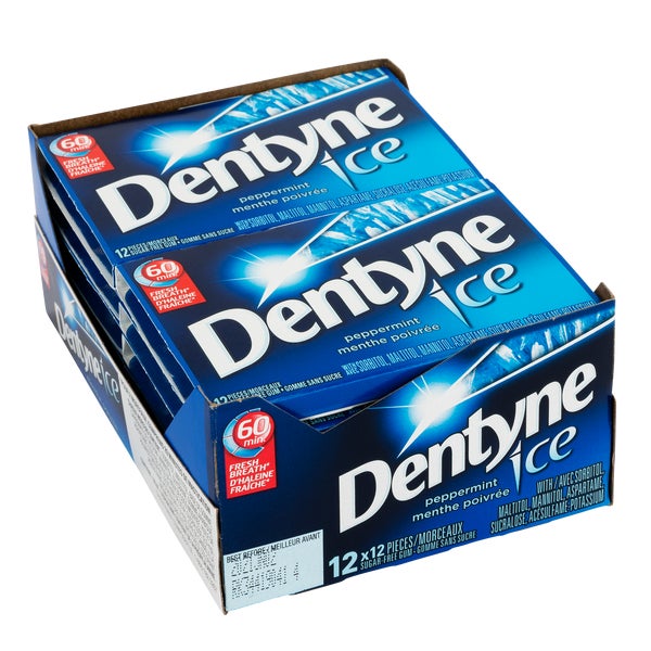 Chewing-gum sans sucre à la menthe poivrée glacée - 48 paquets de 12 pièces - Dentyne - Distribution canadienne - Livraison gratuite au Canada pour les commandes de plus de 199 $ CA