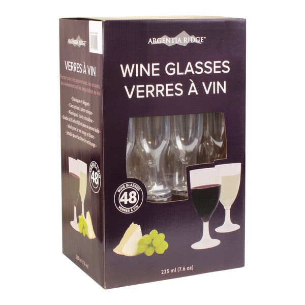 Argentia Ridge Wine Glasses 225 mL - Pack of 48 - Grocery and Food Items - Canadian Distribution