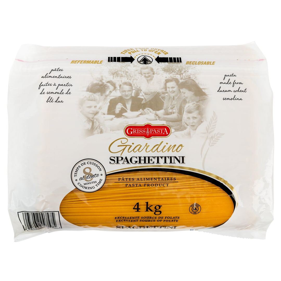 Griss Pasta Giardino Spaghettini - 4 x 4 kg - Grocery and Food Items - Canadian Distribution