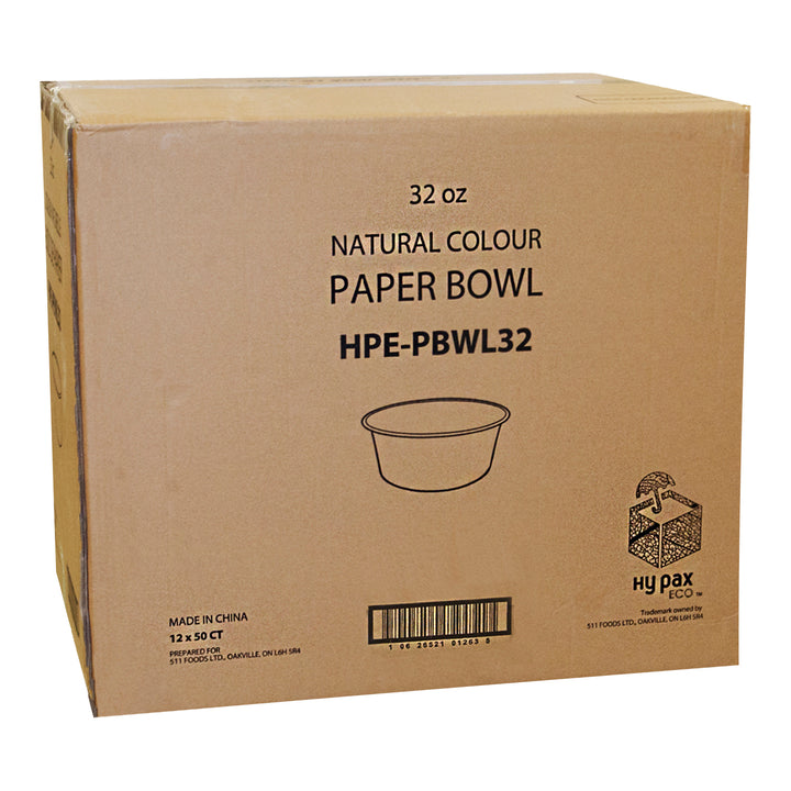 Bowl Paper Kraft Eco Hy Pax 32 oz. - 1 x 600 count - Hy-pax - Packaging and Accessories - Restaurant Supplies and Equipment - Canadian Distribution