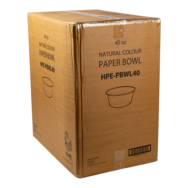 Bowl Paper Kraft 40 oz. - 1 x 300 count - Hy-pax - Packaging and Accessories - Restaurant Supplies and Equipment - Canadian Distribution