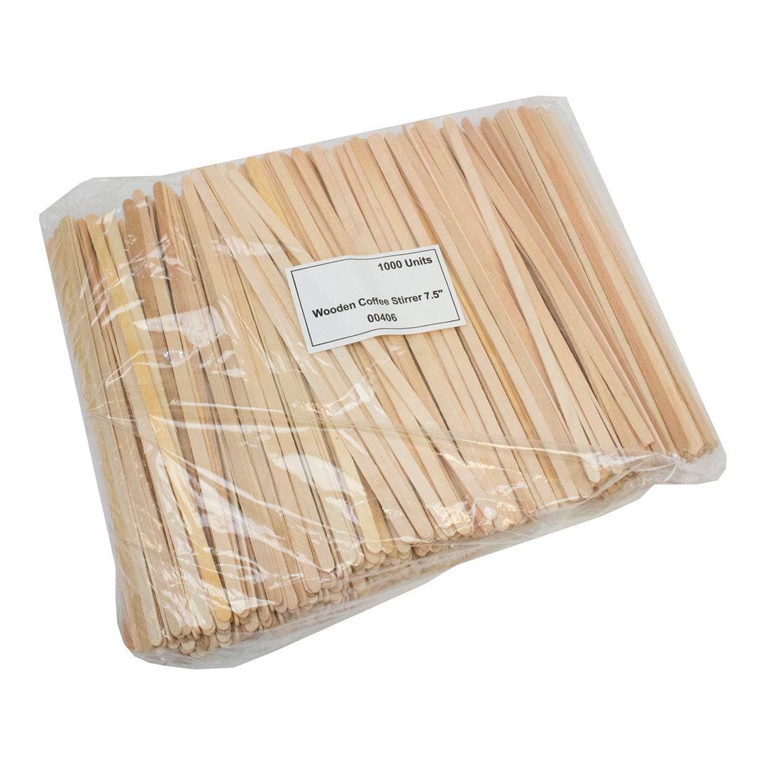 Stirrer Coffee Wood 7.5 in. - 1000 count (Case = 10 x 1000 count) - Natural Pick - Packaging and Accessories - Restaurant Supplies and Equipment - Canadian Distribution