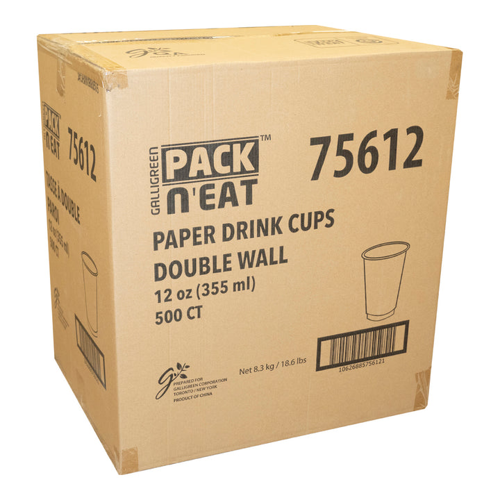 Cup Hot 12 oz. Smooth Double Wall - 1 x 500 each - Packn'eat - Packaging and Accessories - Restaurant Supplies and Equipment - Canadian Distribution