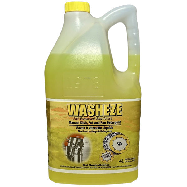 First Chemical - Washeze Dish Soap 4X4Lt - Canadian Distribution