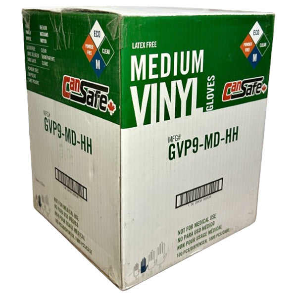 Safety Zone - Vinyl Gloves Powder Free Medium 10X100 Ea - Canadian Distribution