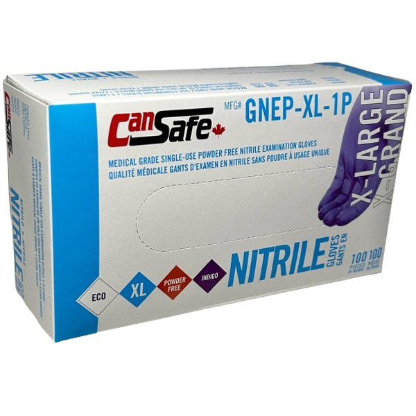 Safety Zone - Purple Nitrile Extra Large Gloves 10X100 Ea - Canadian Distribution