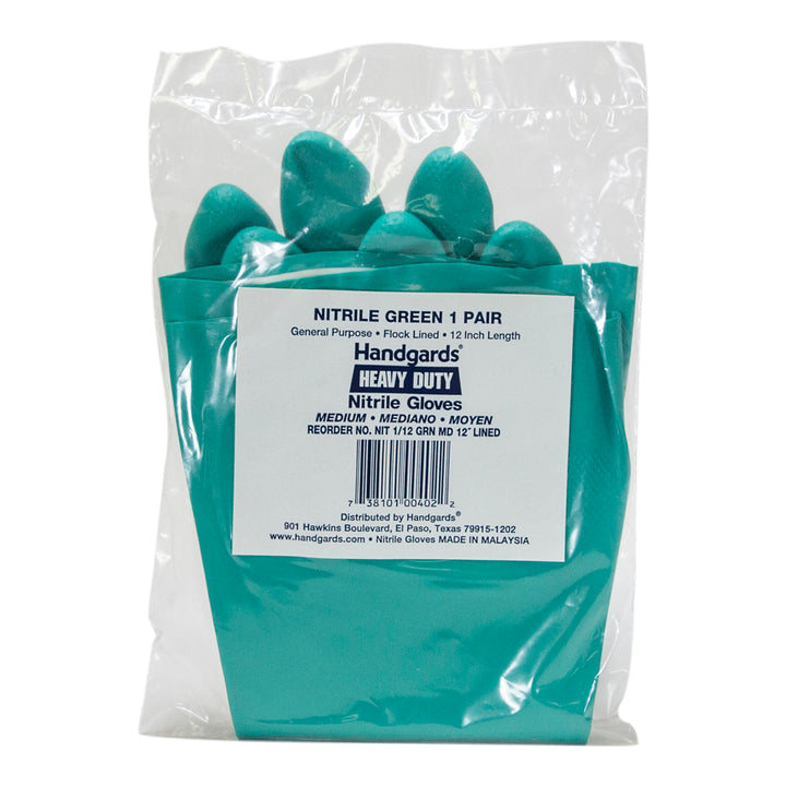 Glove Nitrile Pot & Sink Green Medium - 12 pair - Handgard - Packaging and Accessories - Restaurant Supplies and Equipment - Canadian Distribution