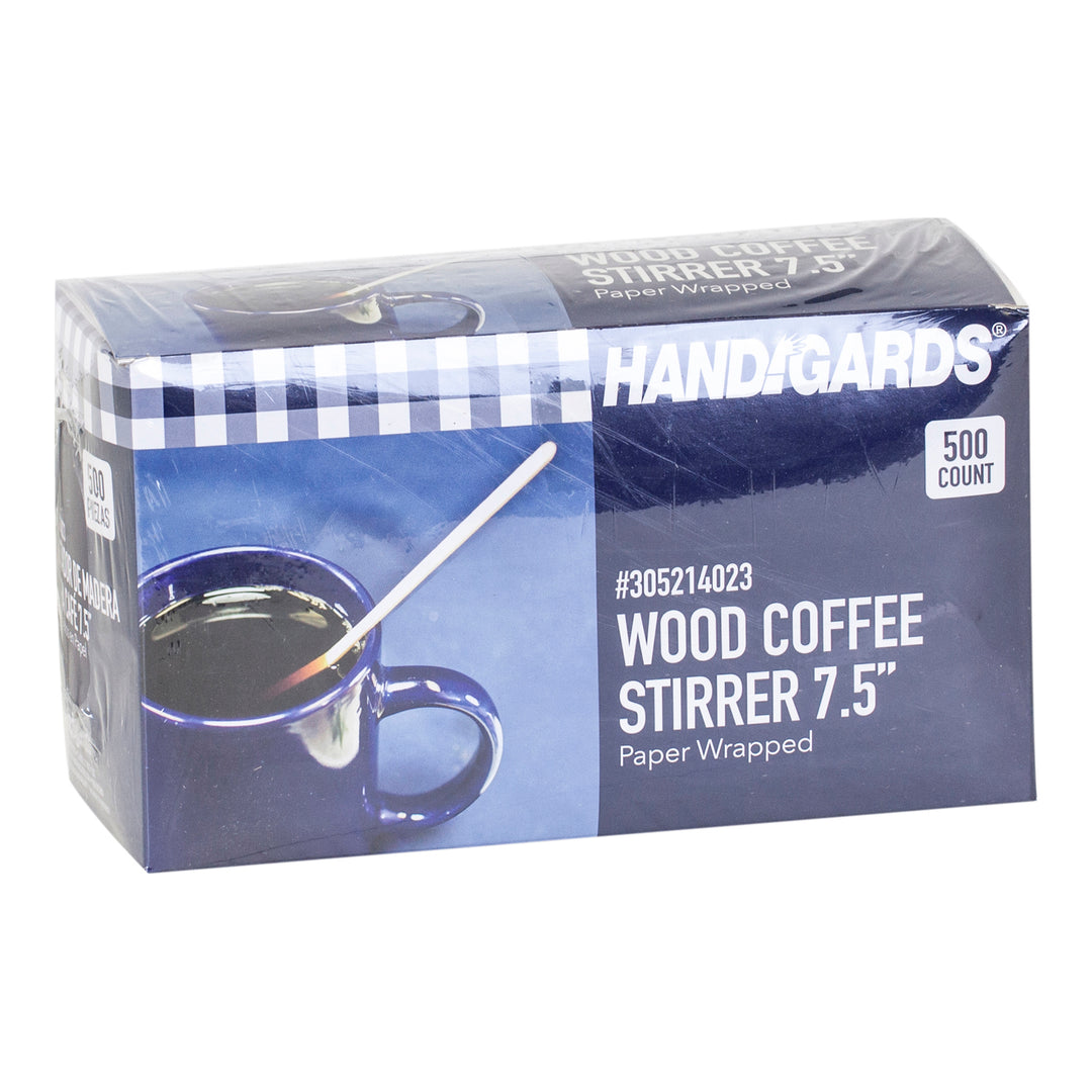 Stirrer Wood Coffee 7.5 in. Wrapped - 10 x 500 count - Handgard - Packaging and Accessories - Restaurant Supplies and Equipment - Canadian Distribution