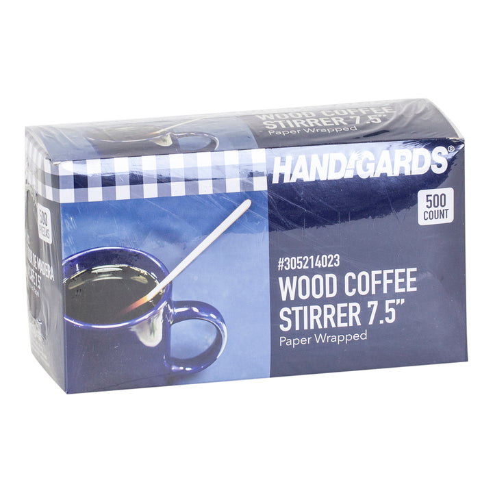 Stirrer Wood Coffee 7.5 in. Wrapped - 10 x 500 count - Handgard - Packaging and Accessories - Restaurant Supplies and Equipment - Canadian Distribution