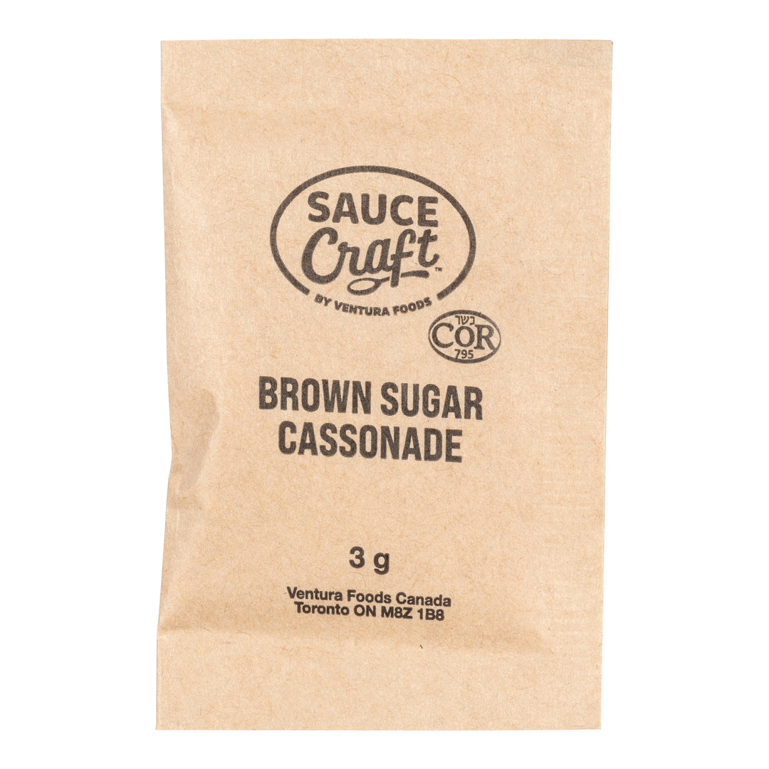 Sugar Brown - 1000 x 3 g - Sauccft - Restaurant and Foodservice Ingredients - Canadian Distribution