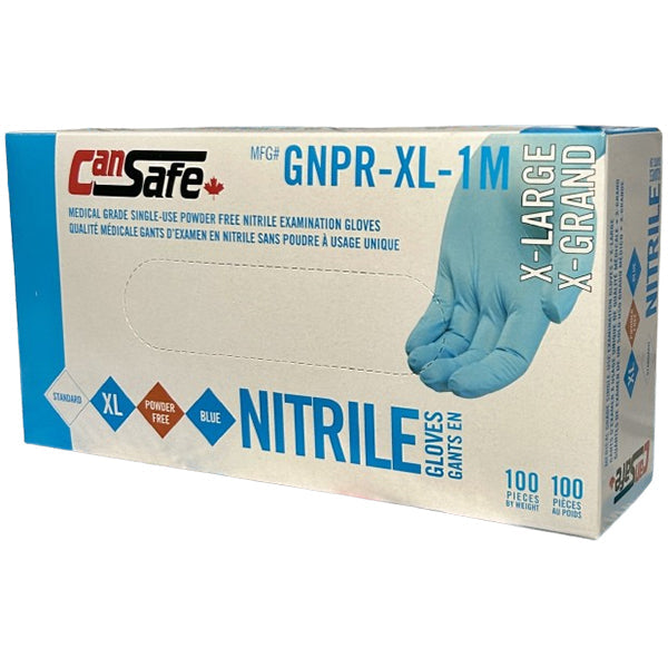 Safety Zone - Nitrile Gloves Powder Free Xl 10X100 Ea - Canadian Distribution