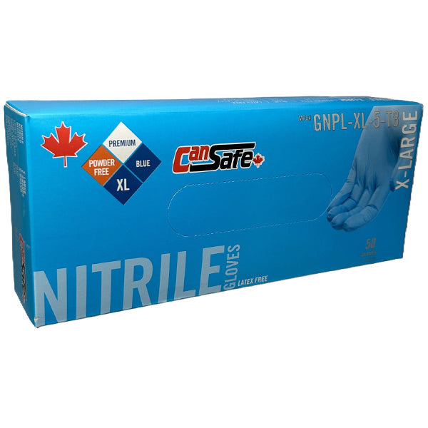 Can Safe - 8Mm Blue Nitrile Xlarge 10X50 Ea - Canadian Distribution