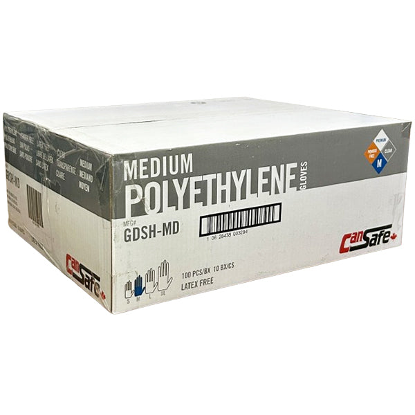 Safety Zone - Clear Poly Gloves Medium Gdsh-Md 10X100 Ea - Canadian Distribution