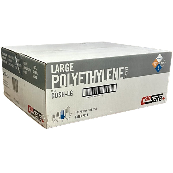 Safety Zone - Clear Poly Gloves Large Gdsh-Lg 10X100 Ea - Canadian Distribution