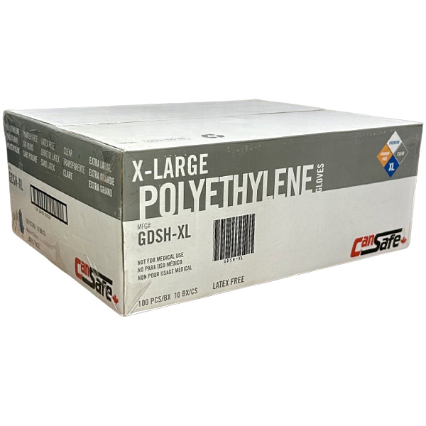 Safety Zone - Clear Poly Gloves Xlarge Gdsh-Xl 10X100 Ea - Canadian Distribution