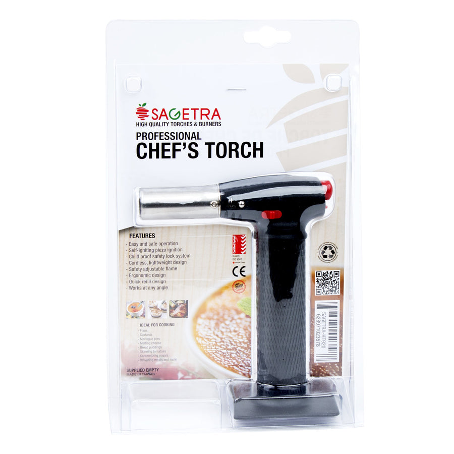 Sagetra Professional Chef’s Torch with Black Handle - Restaurant Equipment and Smallwares - Canadian Distribution