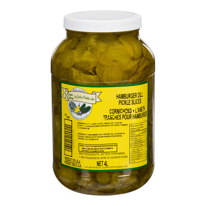 Pickle Dill Hamburger Slices - 4 x 4 L - Cool Crisp - Restaurant and Foodservice Ingredients - Canadian Distribution