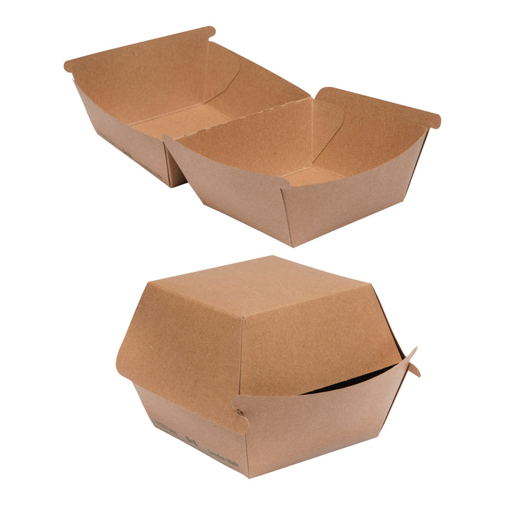 Carton Clamshell Plain 4 x 4 x 4 - 1 x 450 count - Seaside Paper P - Packaging and Accessories - Restaurant Supplies and Equipment - Canadian Distribution