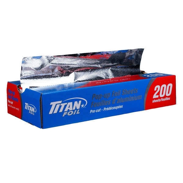 Titan Aluminum Foil Pop-up Sheets - 2 packs of 200 - Grocery and Food Items - Canadian Distribution