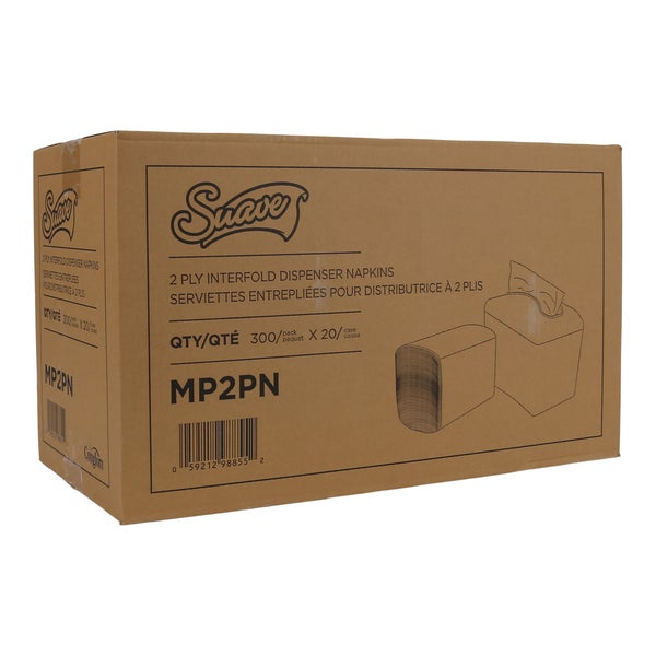 Suave 2-Ply Dispenser Napkin - 20 Packs of 300  - Disposables, Restaurant Packaging and Take-Out Supplies - Canadian Distribution - Ships Free Within Canada on Orders Above CAD $199