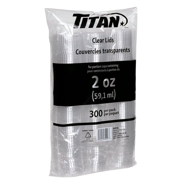 Titan Clear Plastic Lid for 2 oz Portion Cups - 4 packs of 300 - Grocery and Food Items - Canadian Distribution
