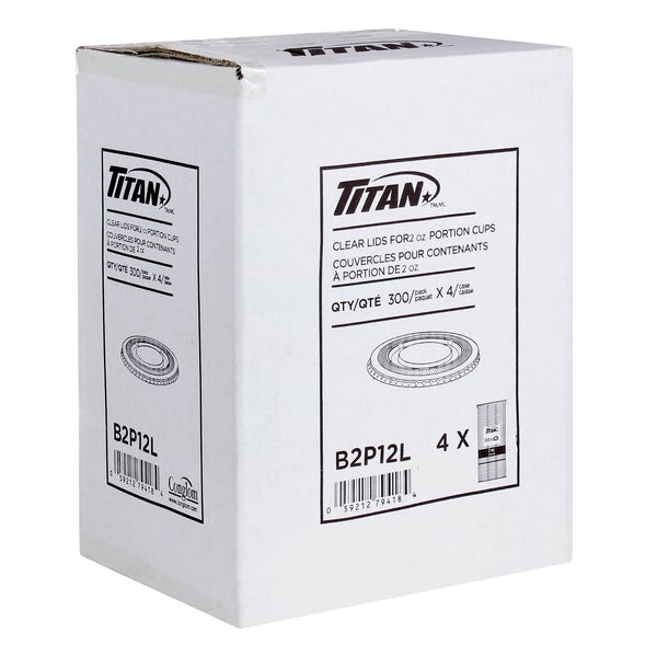 Titan Clear Plastic Lid for 2 oz Portion Cups - 4 packs of 300  - Disposables, Restaurant Packaging and Take-Out Supplies - Canadian Distribution - Ships Free Within Canada on Orders Above CAD $199