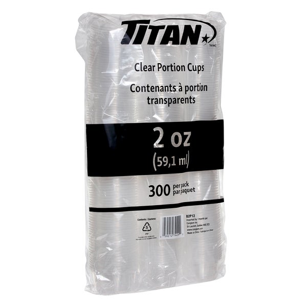 Titan Clear Plastic 2-oz Portion Cups - 4 packs of 300  - Disposables, Restaurant Packaging and Take-Out Supplies - Canadian Distribution - Ships Free Within Canada on Orders Above CAD $199