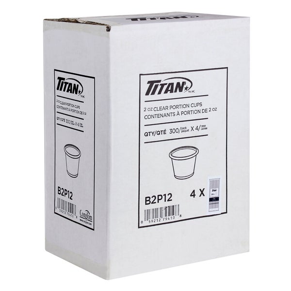 Titan Clear Plastic 2-oz Portion Cups - 4 packs of 300  - Disposables, Restaurant Packaging and Take-Out Supplies - Canadian Distribution - Ships Free Within Canada on Orders Above CAD $199