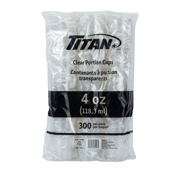 Titan Clear Plastic 4-oz Portion Cups - 4 packs of 300 - Grocery and Food Items - Canadian Distribution