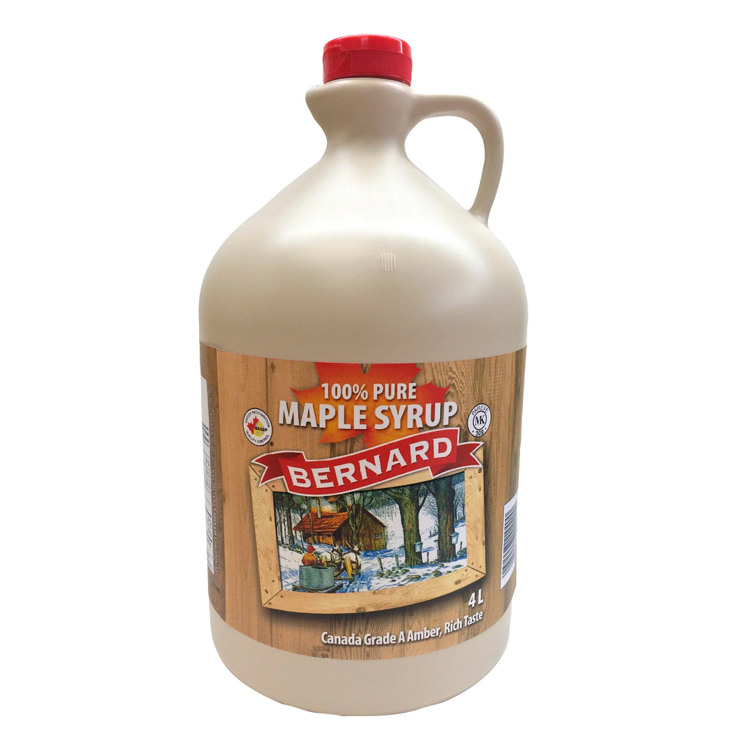 Bernard Pure Canada Grade A Amber Maple Syrup - 2 x 4 L - Grocery and Food Items - Canadian Distribution