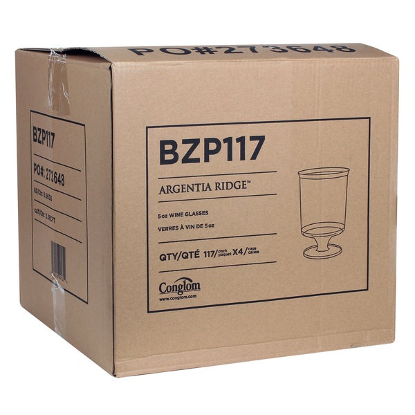 Argentia Ridge Plastic 5-oz Wine Glasses - Pack of 117  - Disposables, Restaurant Packaging and Take-Out Supplies - Canadian Distribution - Ships Free Within Canada on Orders Above CAD $199