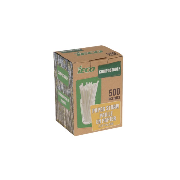 iECO 7.75" Paper Straws - 6 Packs of 500 - Grocery and Food Items - Canadian Distribution
