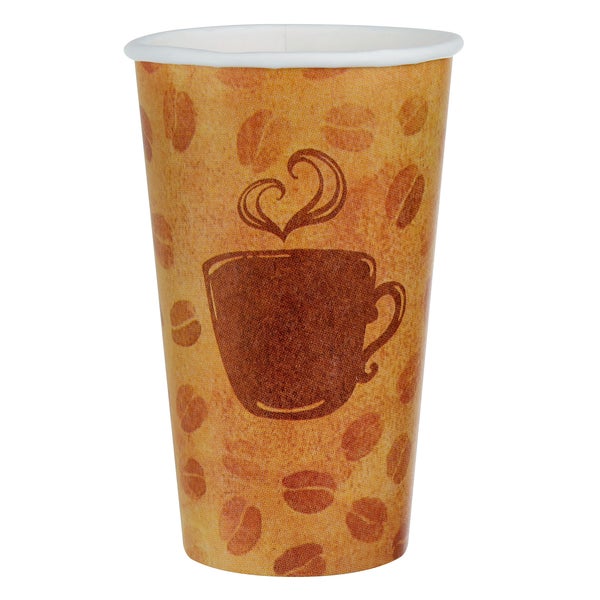 Café Express Single Wall 16-oz Hot Cups - 5 packs of 100  - Disposables, Restaurant Packaging and Take-Out Supplies - Canadian Distribution - Ships Free Within Canada on Orders Above CAD $199