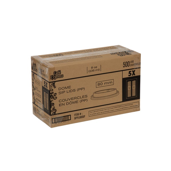 Couvercles à dôme Café Express de 8 cm (3,15 po) - 5 paquets de 100 - Articles jetables, emballages pour restaurants et fournitures pour plats à emporter - Distribution canadienne - Livraison gratuite au Canada pour les commandes de plus de 199 $ CA