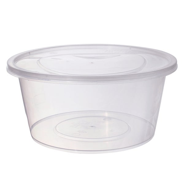 Café Express 42-oz Round Containers with Lids - Pack of 200 - Grocery and Food Items - Canadian Distribution