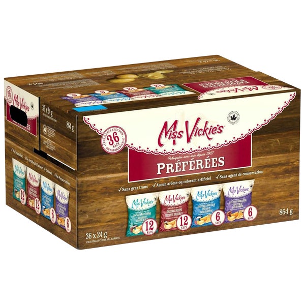 Potato Chips Variety - 4 x Packs of 36 - Miss Vickie’s - Canadian Distribution