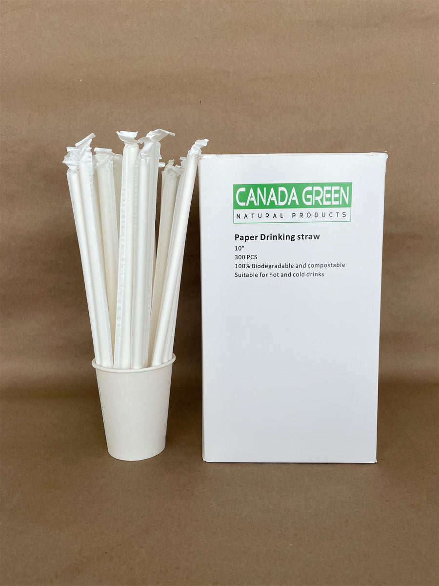 10" Wrapped White Paper Straw .31"dia/4PLY/3600cs