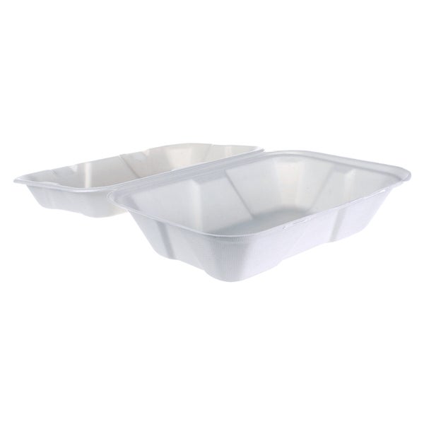 iEco Hinged Bagasse Containers 6 in × 9 in - 2 packs of 50  - Disposables, Restaurant Packaging and Take-Out Supplies - Canadian Distribution - Ships Free Within Canada on Orders Above CAD $199