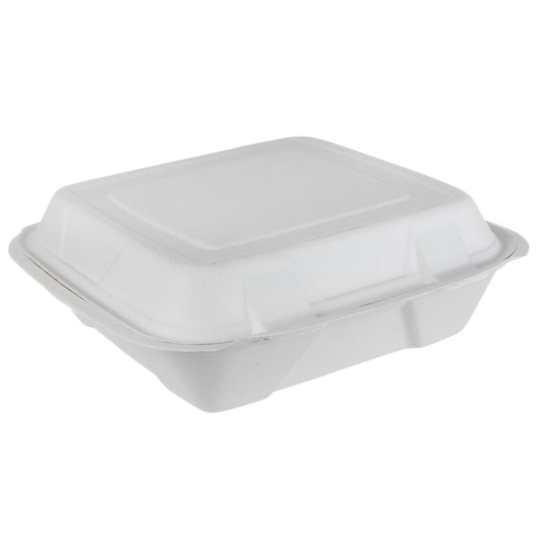 IECO Hinged Bagasse Containers 9 in × 9 in - 2 packs of 50 - Grocery and Food Items - Canadian Distribution