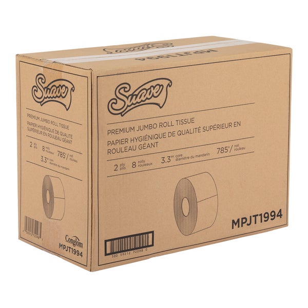 Suave 2-ply Jumbo Toilet Paper - Pack of 8  - Disposables, Restaurant Packaging and Take-Out Supplies - Canadian Distribution - Ships Free Within Canada on Orders Above CAD $199