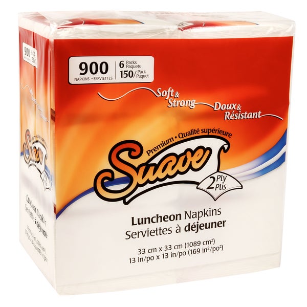 Suave 2-ply Virgin Luncheon Napkins - 6 packs of 150 - Grocery and Food Items - Canadian Distribution