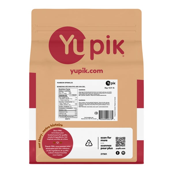 Rainbow Sprinkles - 4 x 3 kg - Yupik - Canadian Distribution