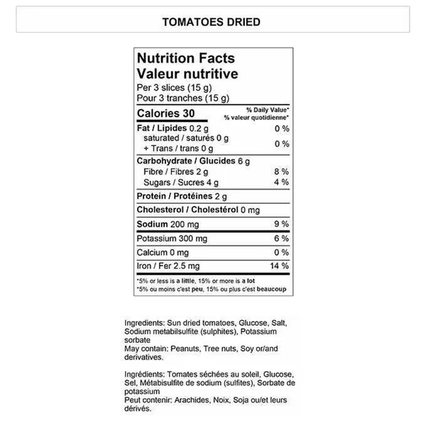 Sun Dried Tomatoes - 4 x 2.27 kg - Yupik - Canadian Distribution - Ships Free Within Canada on Orders Above CAD $199