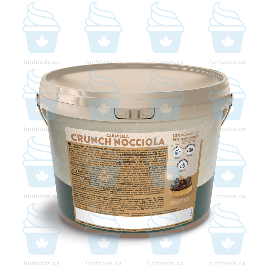 Crunchy Hazelnut Filling - Caravella Crunch Nocciola - 5 KG Bucket - Master Martini Canada - Canadian Distributor