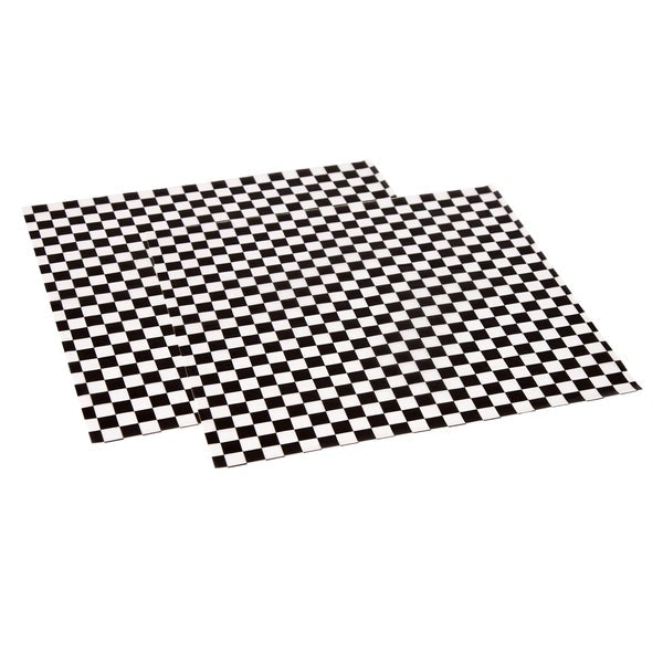 De Luxe Checkered Wax Paper Liners - Black - Pack of 2,000 - Grocery and Food Items - Canadian Distribution