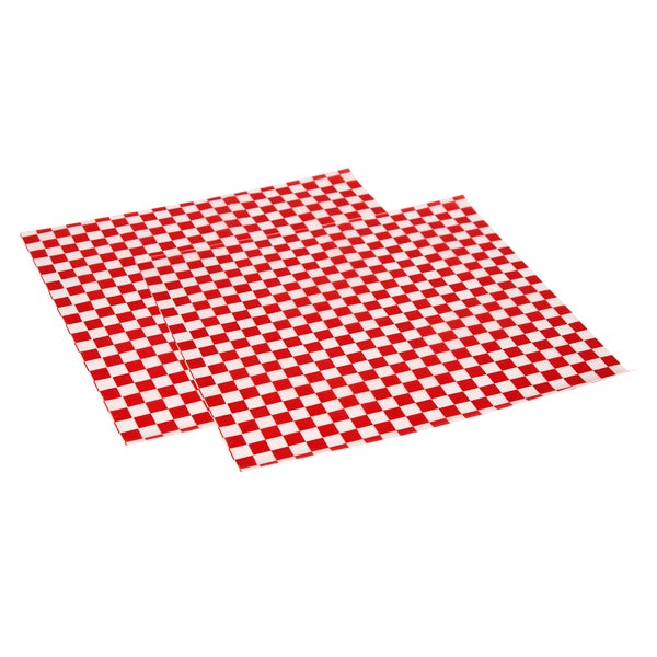De Luxe Checkered Wax Paper Liners - Red - Pack of 2,000 - Grocery and Food Items - Canadian Distribution