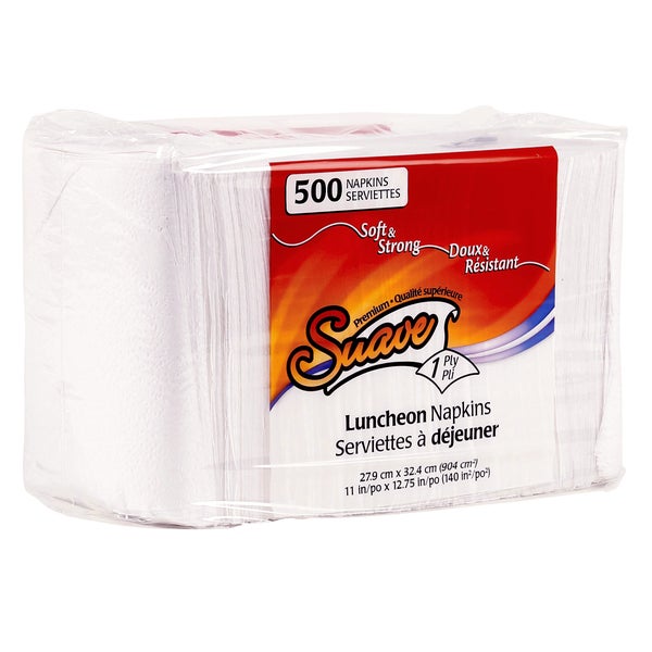Suave 1-ply Recycled Luncheon Napkins - 12 packs of 500 - Grocery and Food Items - Canadian Distribution