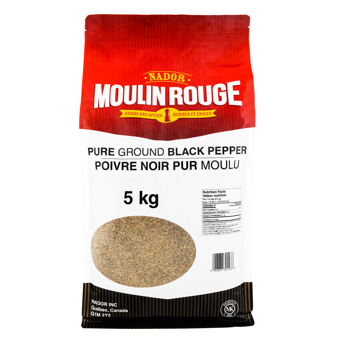 Moulin Rouge Pure Ground Black Pepper - 2 x 5 kg - Grocery and Food Items - Canadian Distribution