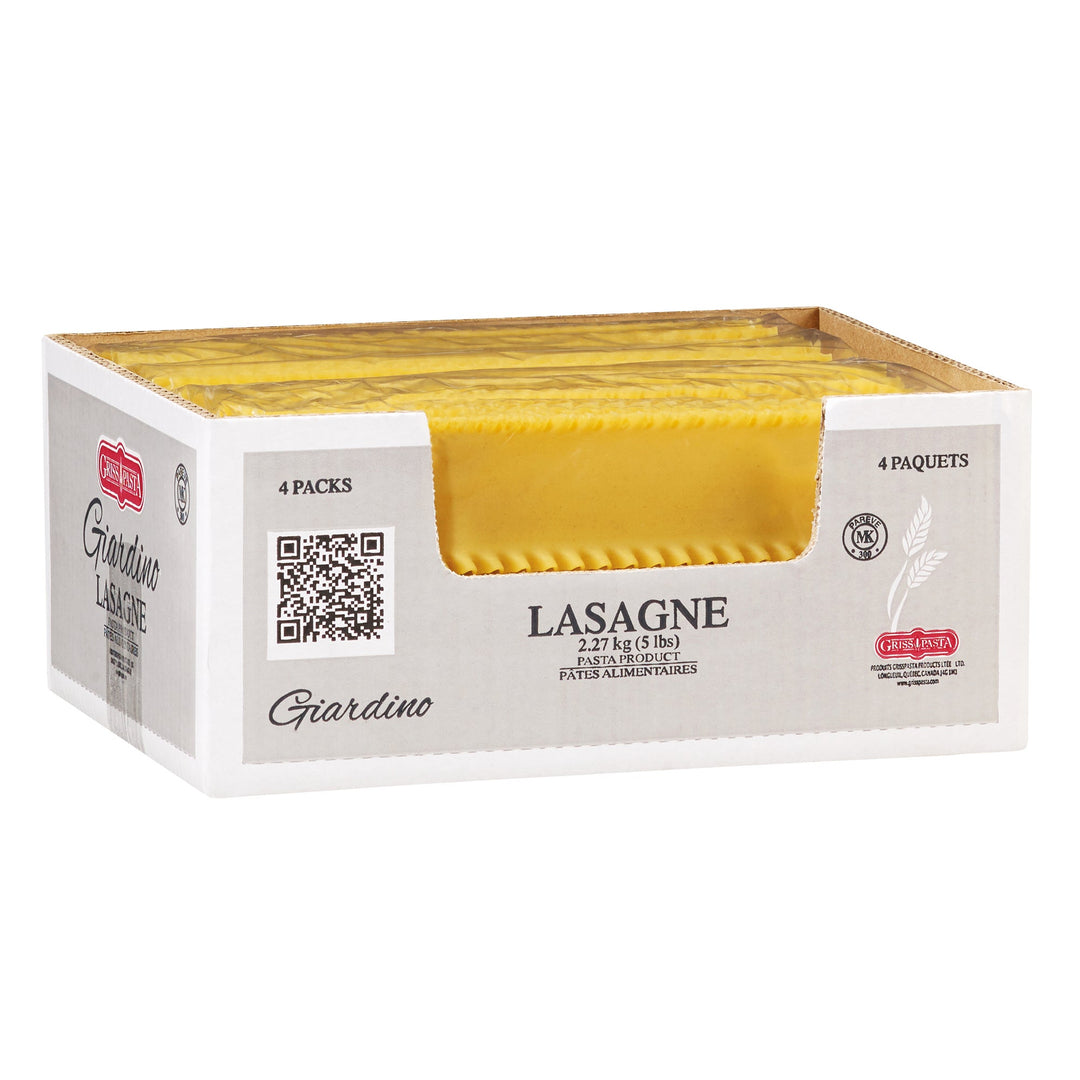 Griss Pasta Giardino Lasagna Sheets 10 in - 4 x 2.27 kg - Grocery and Food Items - Canadian Distribution